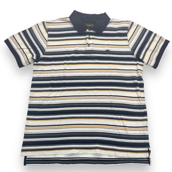 Vintage 90s Timberland Striped Collared Green White Shirt Men's XXL - Picture 1 of 7